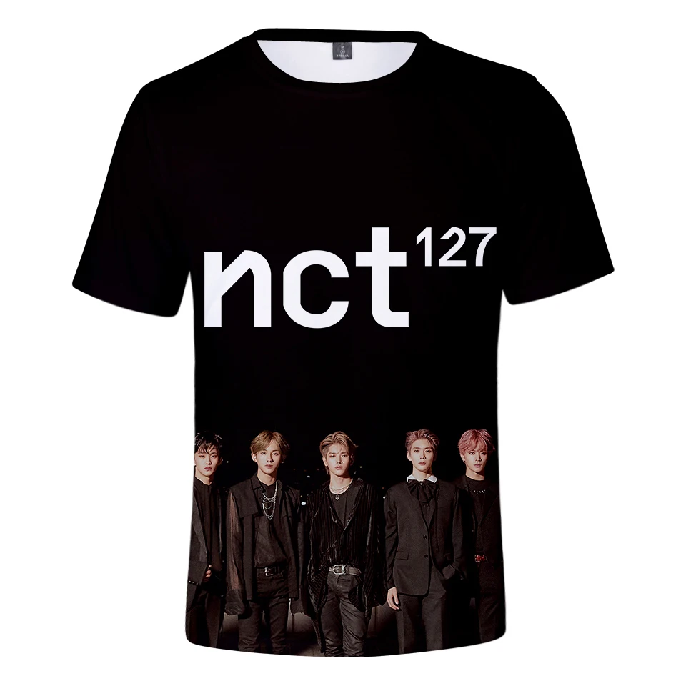 Kpop NCT127 Сеул концерт же печать футболка Круглая горловина с коротким рукавом