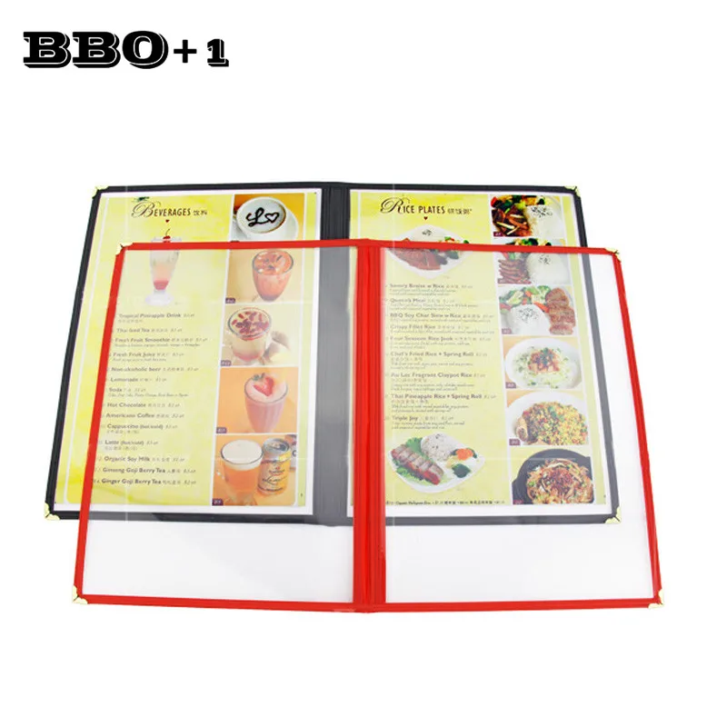 Plastic Menu Cover Folder For A4 2 Sheet Four Page Panel Menu Holder