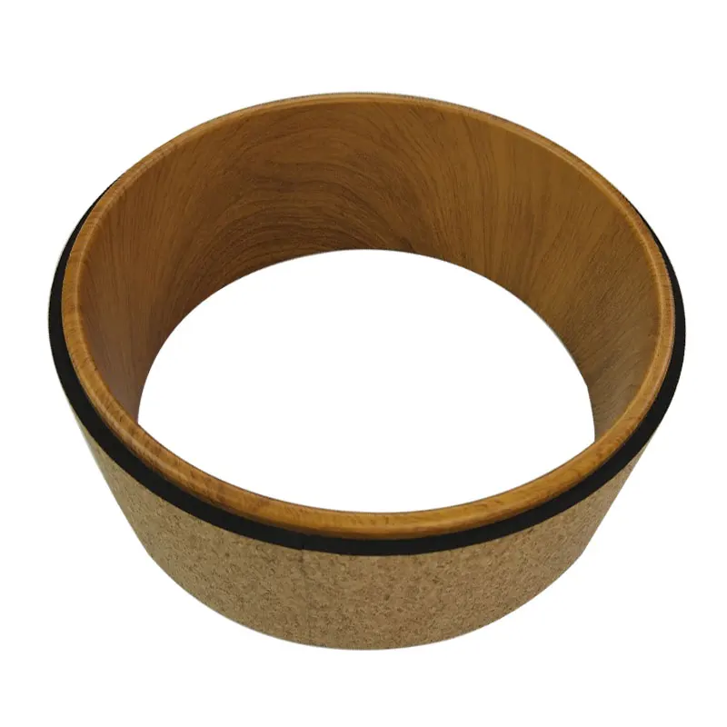 [QUBABOBO] Cork Surface Yoga Circles Pilates Exercise Sports Training Equipment Professional Body Building Fitness Yoga Wheel