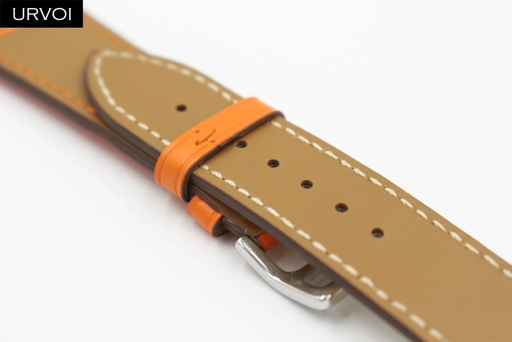 Кожаный ремешок URVOI для apple watch классический черный ручной работы с пряжкой iWatch 5/4