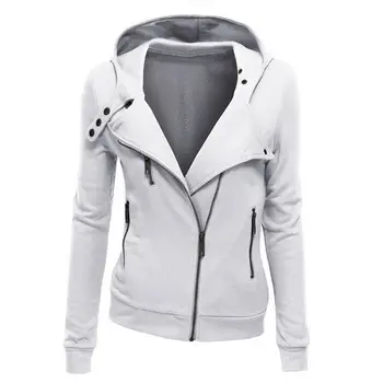 

Women Ladies Clothes Coat Hooded Sleeve Hoodies Sweatshirts Zipper Outerwear Coat Autumn