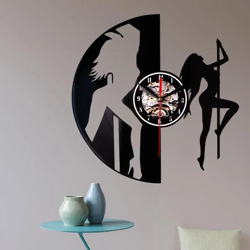 Vinyl Wall Clock Art Gift Room Modern Home Record Vintage Decoration