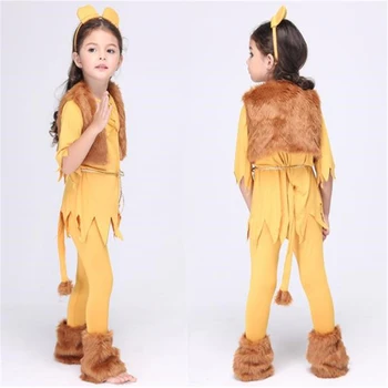 

Halloween Cosplay Children Show Game Costume Girl COS Cat Girl Dance Performance Personality Even Tail Set Six-Piece