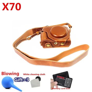 

New Luxury PU Leather Video camera case bag for Fujifilm FUJI X70 With Strap Open battery 3 Color