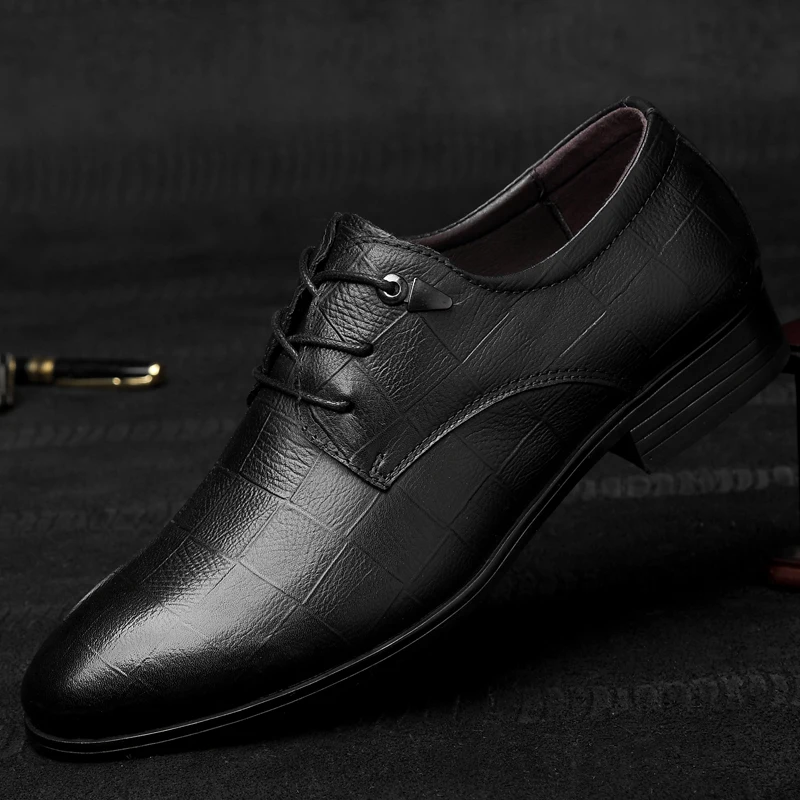 

Luxury Brand Genuine Leather Men Shoes outdoor Soft Casual Men Dress Shoes Breathable Formal Wedding party Shoes big size 47 L5
