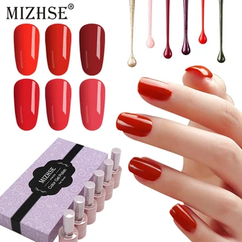 

MIZHSE UV Gel Polish Set For Nails Art UV LED Nail Gel Manicure Set Vernis Semi Permanent Nail Decorations Hybrid Gel Varnish