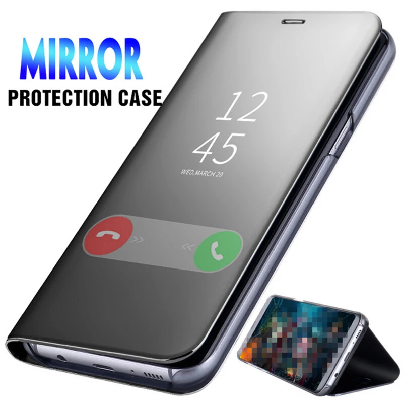 

Smart Full Cover For Xiaomi Redmi Note 5 Pro 5A Note 4 4X 3 Mirror Case Redmi 6 6A Plastic Phone Cases For Xiaomi Mi 8 SE A1 A2