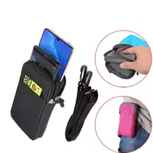 Универсальный нейлоновый кошелек 4,0-6,9 дюймов для мобильного телефона, холщовые карманы, маленький кошелек через плечо, сумки для телефона, поясная сумка для iphone LG