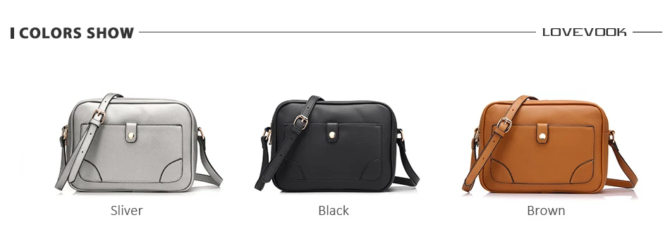 LOVEVOOK брендовые сумки через плечо для женщин роскошные сумки дизайнерские сумки через плечо Женские однотонные сумки с клапаном черный/серебристый/коричневый