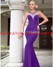 Charming 2016 Lila Nixe-abschlussball High Neck Strass Kristall Satin Formal Abendkleid F & M1132