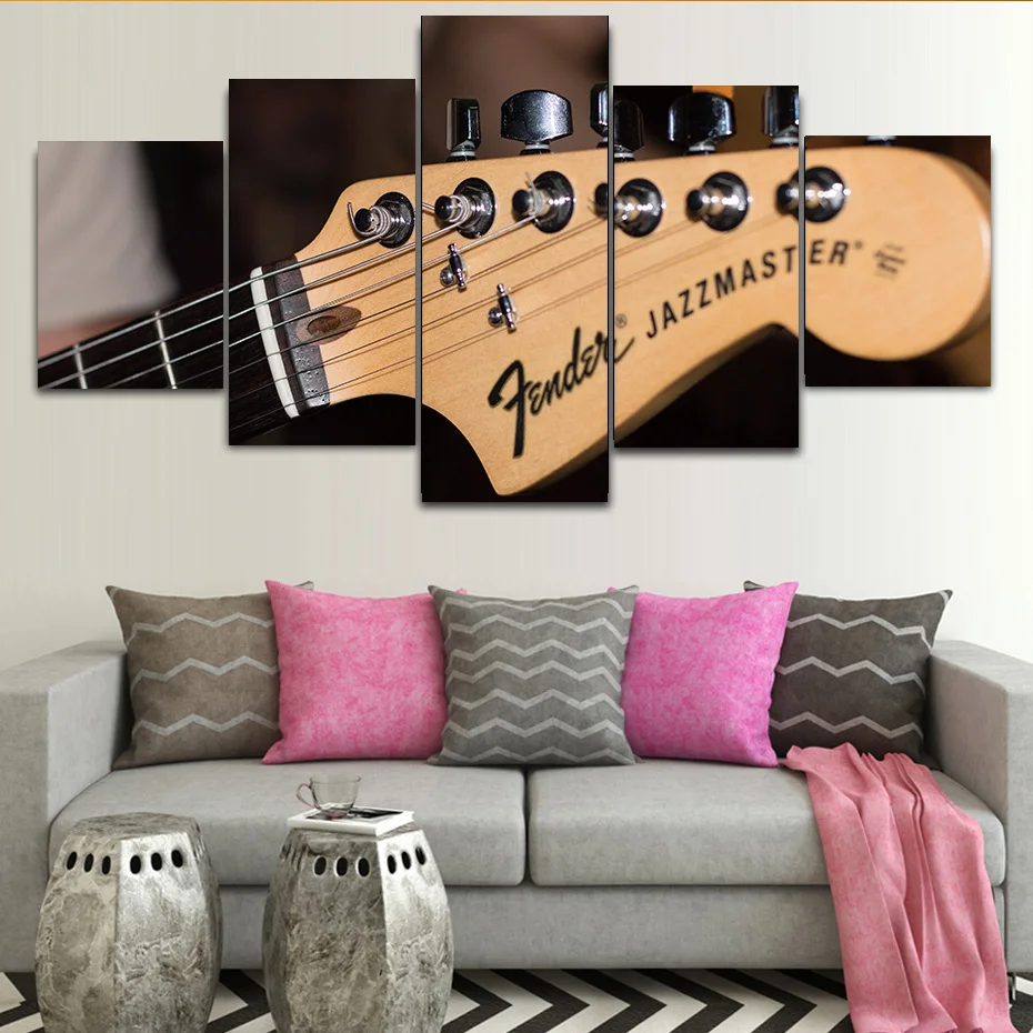 Музыка 5 шт. принты плакаты гитара HD холст живопись на стене для гостиной спальни