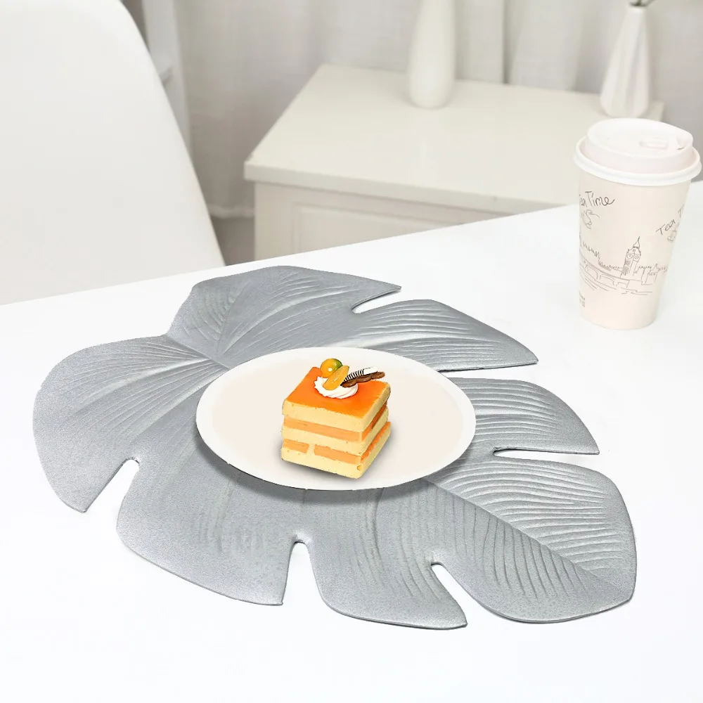 Kitchen Placemat Leaves Pvc Dining Table Mat Disc Pads Bowl Pad
