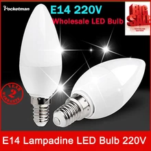 1 шт./лот светодиодный свеча светильник 2835SMD лампы высокой Яркость E14 AC220V 230V 240V холодный белый/теплый белый