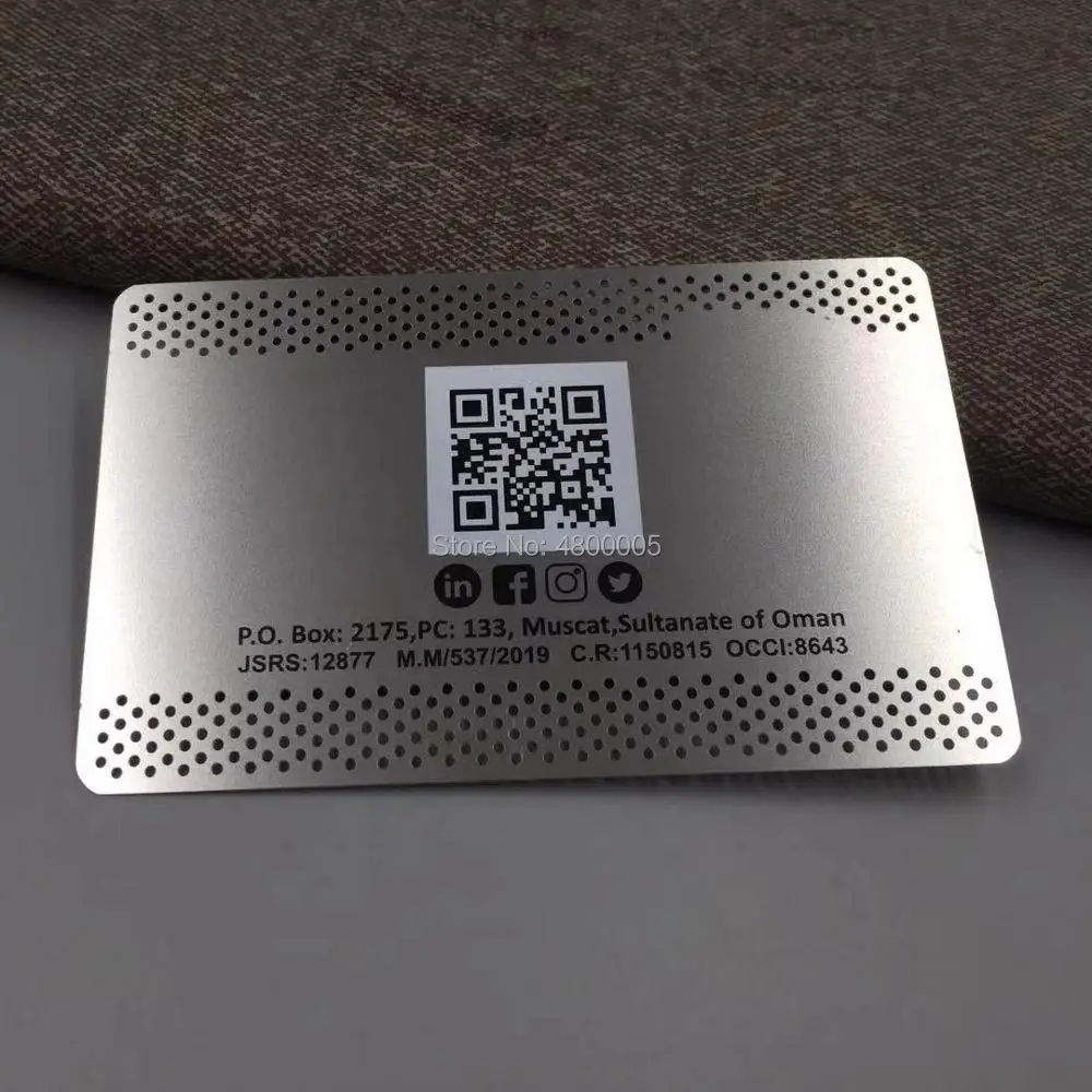 

QR code stainless steel metal business card