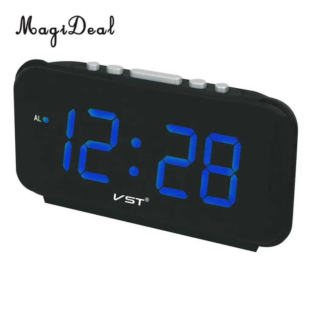 MagiDeal LED Digital Alarm Clock Awake Up Alarm Clock Snooze Alarm Clock for Home Bedroom + 1.8'' Big Display