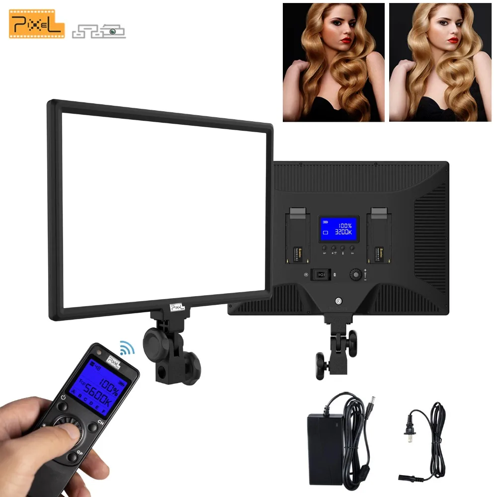 

PixeL Bi-Color 3200k-5600k (45W 4800Lux 355*245*22mm)LED Video Light LCD Display for Canon Nikon Camera DV Camcorder photography