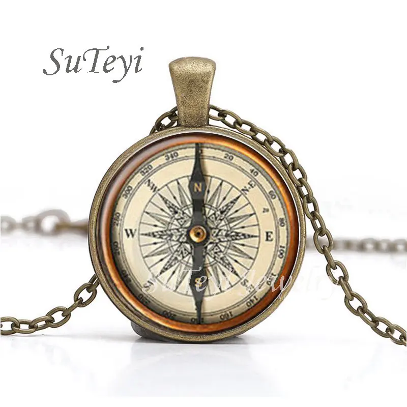 Steampunk Compass Pendant Necklace