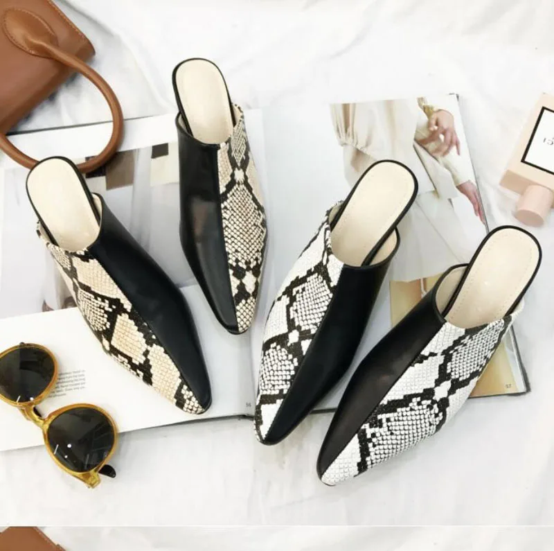 

Boussac Sexy Snake Print Women Mules Square Toe High Heels Women Shoes Crystal Strange Heel Ladies Shoes SWB0149