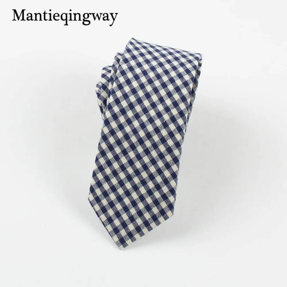 Mantieqingway 6 см хлопок Мужские галстуки дизайн Галстуки для шеи 6 см клетчатые и полосатые галстуки для мужчин формальные деловые Свадебные вечерние галстуки - Цвет: 048