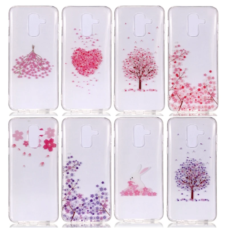 Coque for Samsung Galaxy A6 Plus 2018 Case Cute Rabbit Cherry Transparent Silicon Phone Funda A6Plus Cover |