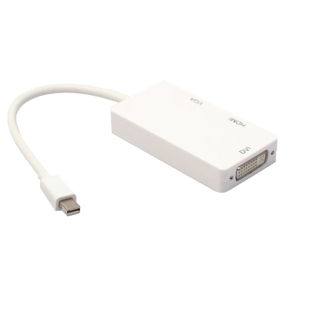 3 в 1 Thunderbolt Mini DP DisplayPort Male To HDMI DVI VGA Женский адаптер конвертер кабель для Apple MacBook Air