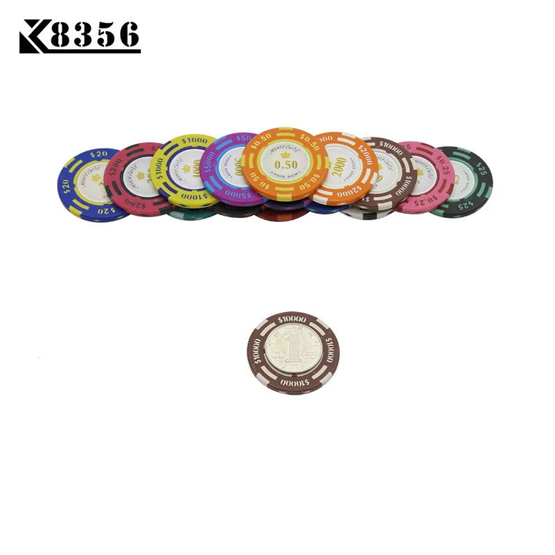 K8356 25 шт./лот 14 г двойной цвет USD фильм глина Texas Hold'em Чип Покер игральные карты Фишки маджонг баккара монета баккара фишки