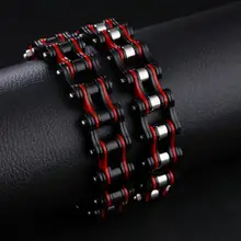 Мужской браслет для велосипедной цепи из нержавеющей стали байкер велосипед мотоциклетная шарнирная цепь панк Рок тяжелые ювелирные изделия 16 мм широкий Прямая