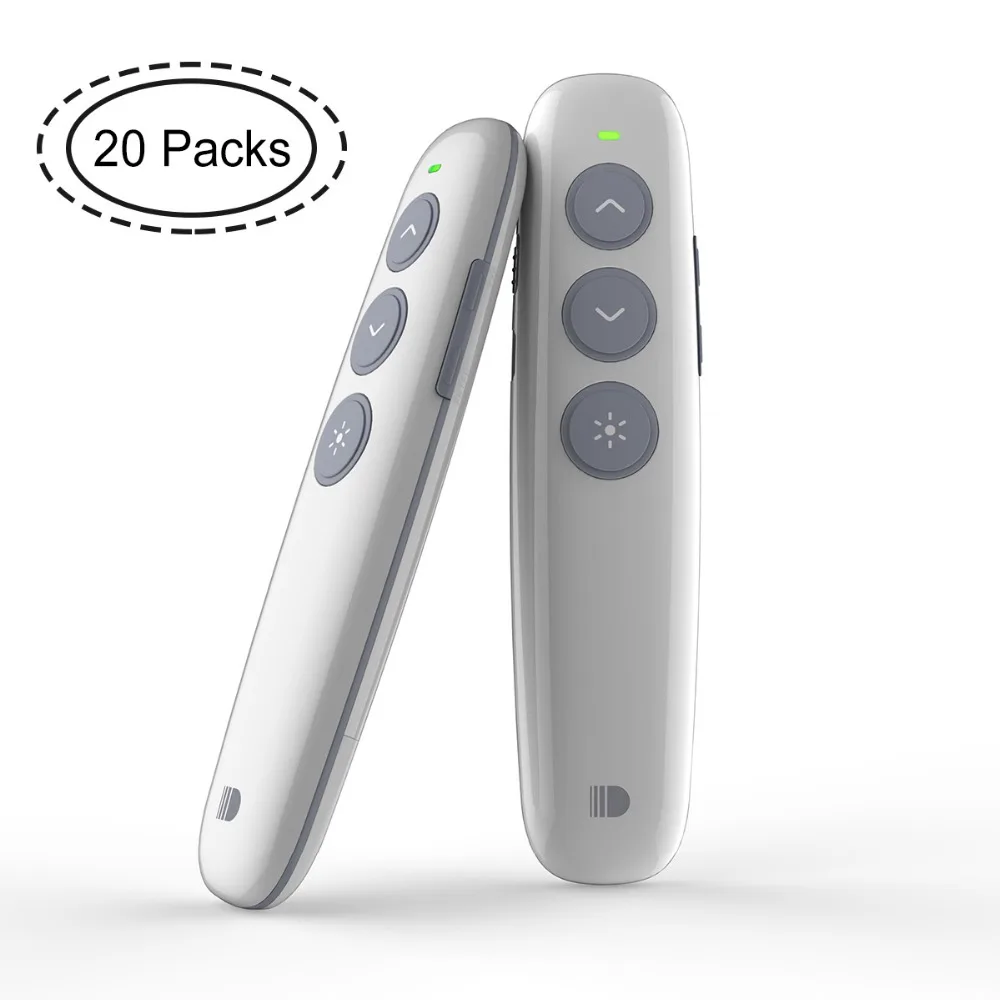 (20pcs)Wireless Remote Presenter, RF 2.4GHz Rechargeable Powerpoint Remote Control PPT