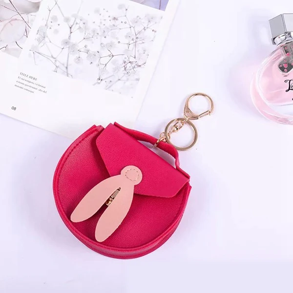 1 шт., модные мини сумочки, сумочки, супер кавайный мультяшный Детский кошелек, сумочка для ключей, карточек, подарок для девочек и женщин - Цвет: Ears-Rose red
