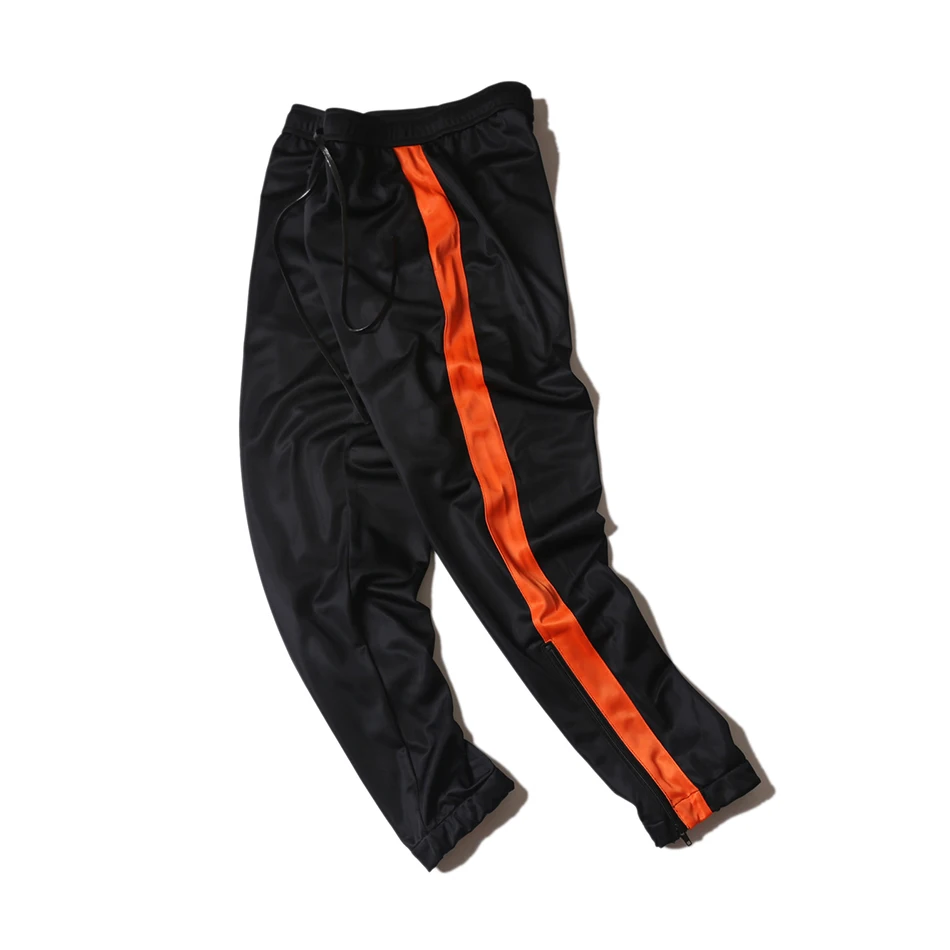 Justin Bieber Track Pants High Street Retro Spliced Side Stripe Joggers Pants Mans 2018 Trend Ankle Zipper Loose Trousers
