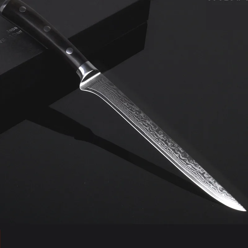

8inch Boning Knife vg10 core Damascus steel fillet knife meat fish with ebony wood handle 22