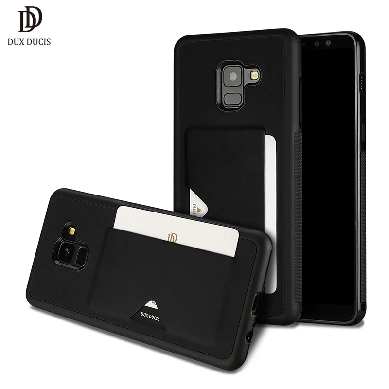 

DUX DUCIS PU Leather Case For Samsung A8 Plus 2018 Card Holder Back Cover For Samsung Galaxy A8+ 2018 TPU Silicone Capa Cases