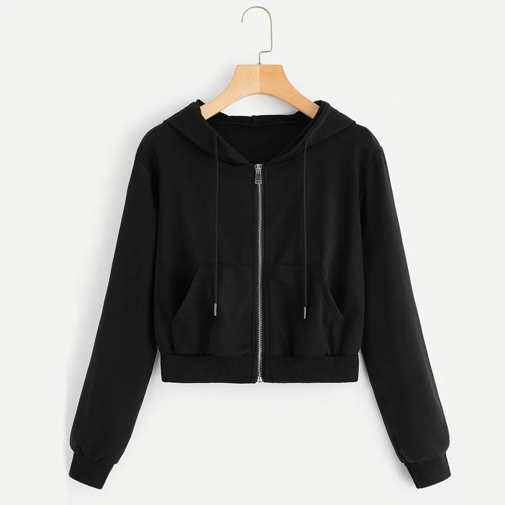 

Oversized Hoodies Hooded Women Sweatshirts Tops Harajuku Streetwear Drawstring Autumn Cropped Hoodies Pocket Zipper