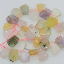 Свободные бусины цитрин/прехнит/Аметист/барокко плоские 17-21mm1" для DIY ювелирных изделий FPPJ бусины натуральный драгоценный камень