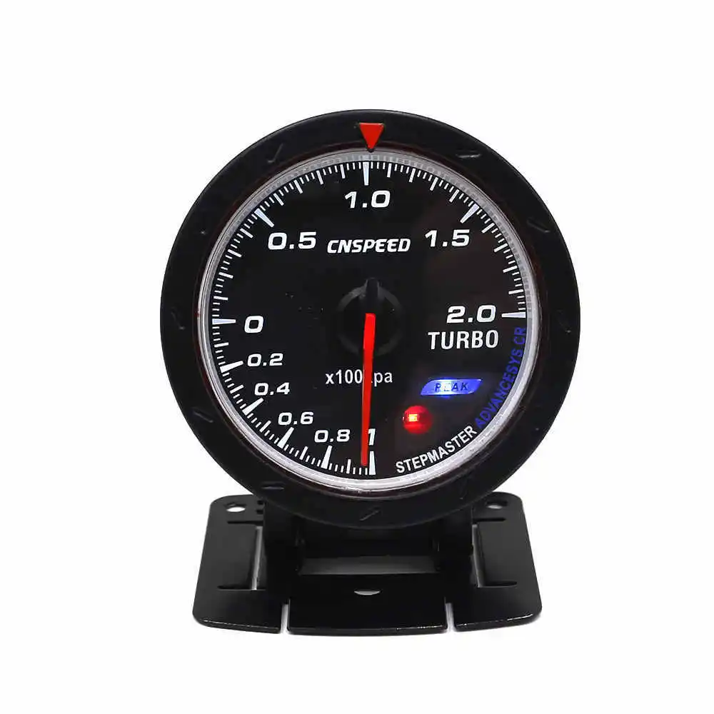 CNSPEED 60 мм 12 В автомобиля Turbo Boost gauge красный и белый освещение бар тип черный уход за кожей лица манометр YC101347