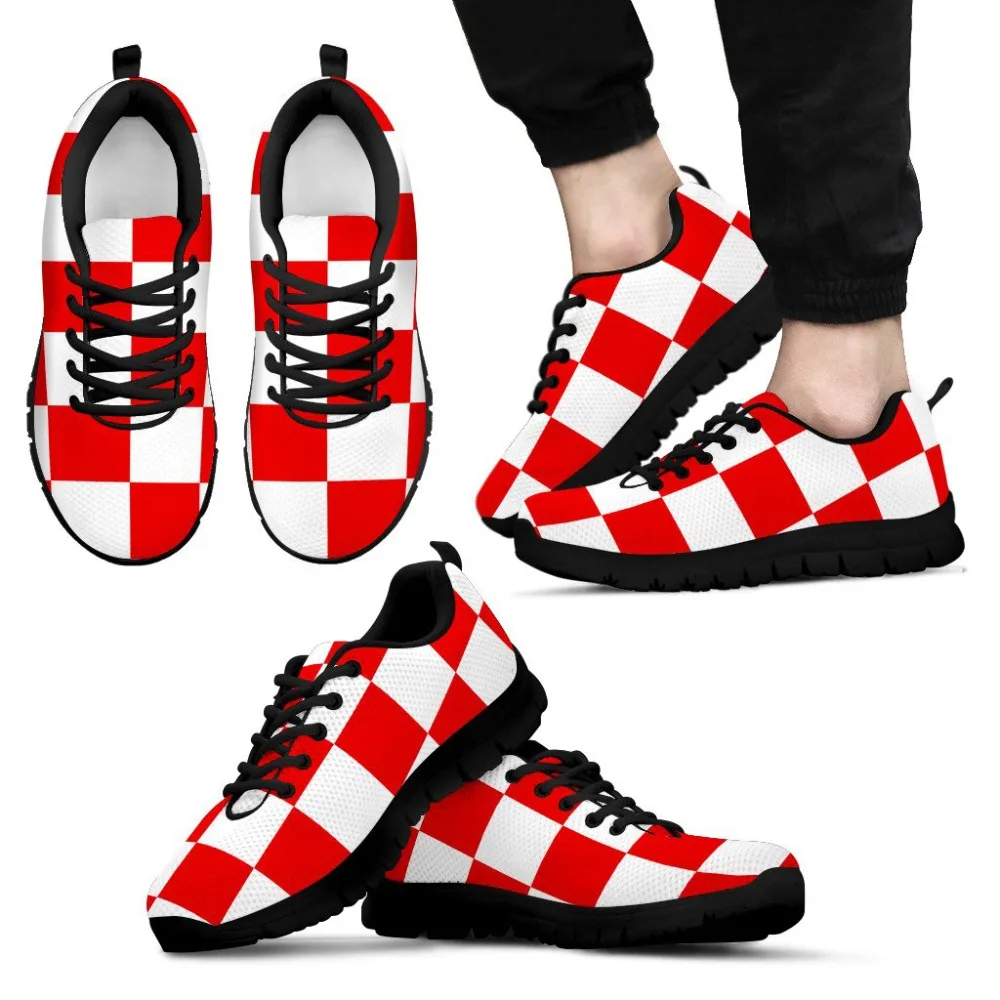 

Twoheartsgirl Lace Up Croatia Flag Print Mesh Sneakers Spring Autumn Vulcanize Shoes for Women Lightweight Female Mesh Flats