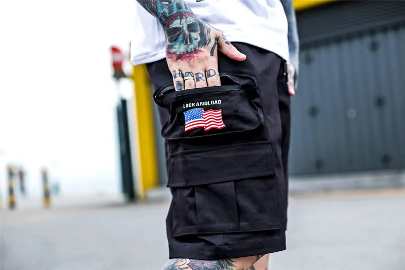 Zipper Multi Pockets Baggy Cargo Shorts 7