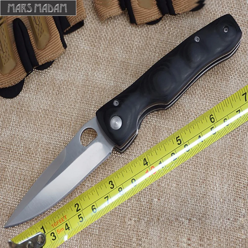 

Free shipping Hardness 58HRC Black Pocket Knife Tactical Folding Knife Survival Knife Micarta EDC Tools