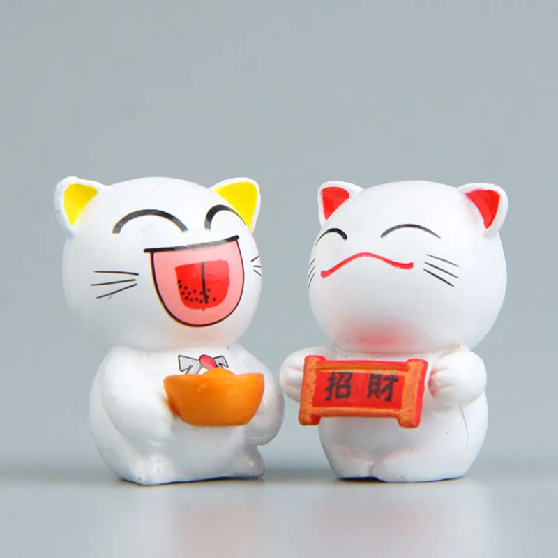 6 шт. мультфильм Lucky Cats микро пейзаж котенок фэн-шуй для дома садовые украшения миниатюры украшения подарок GPD8726