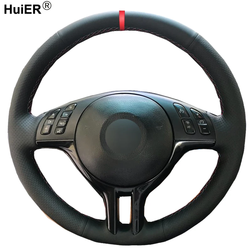 Huier Hand Sewing Car Steering Wheel Cover For Bmw E39 E46 325i E53 X5