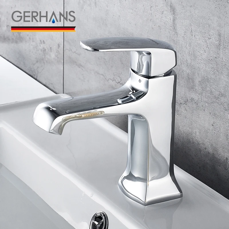 

GERHANS Leocube Bathroom Faucet Modern Single High Quality Lavatory Faucet Classic Basin Sink Mixer Crane, Chrome K11006