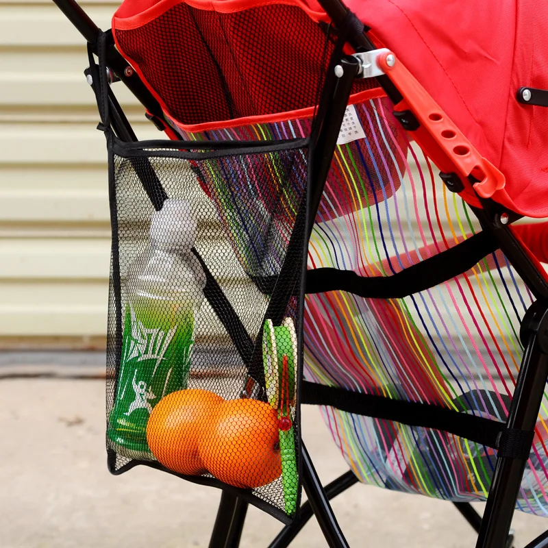 

2pcs Baby Stroller Accessories Portable Hanging Stroller Bag Carrying Package Mesh on the Stroller Bags for Infant Pushchair