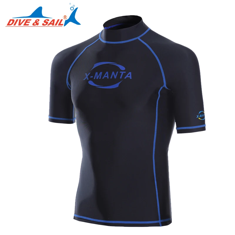 

Korean version diving suit DIVE&SAIL Lycra Rash Guards swimming man Snorkeling Skin Anti-UV Wear Surfing Sports Swim tops