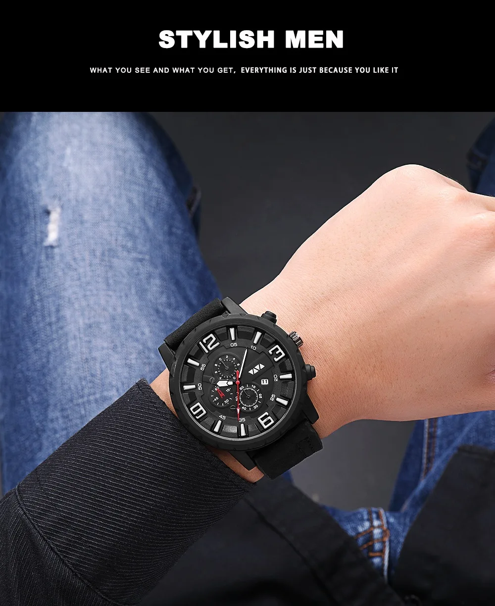 Новые мужские часы Топ бренд класса люкс кварцевые часы кожа водонепроницаемые военные часы модные спортивные часы для мужчин Relogio Masculino