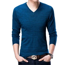 Весенний мужской свитер Повседневный хлопковый пуловер с v-образным вырезом высококачественный вязаный свитер мужской s высокое качество