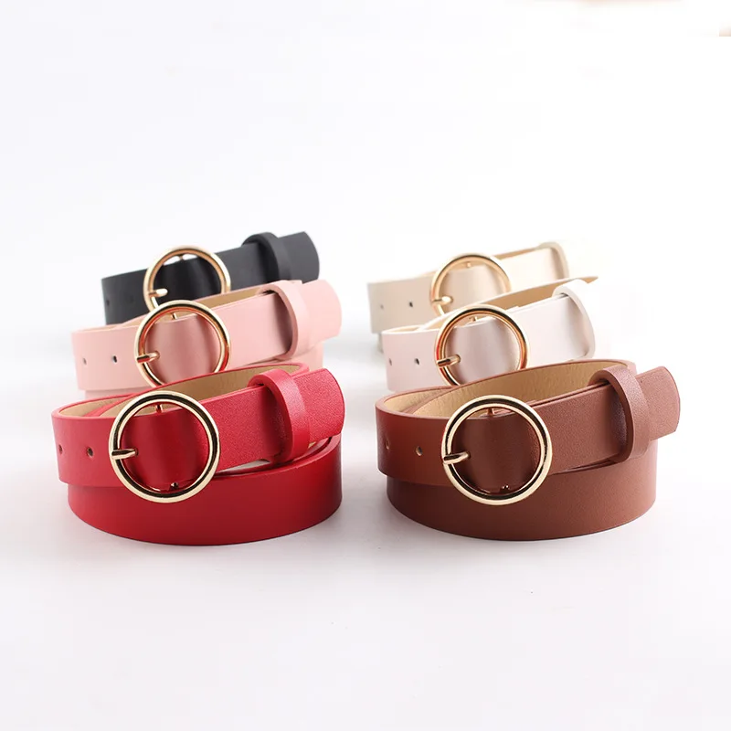 

Women Imitation Leather Belt Alloy Knotted Pin Buckle Belt New Small Slim Jeans Fashionable Hot Sale Belt Ceinture for Female