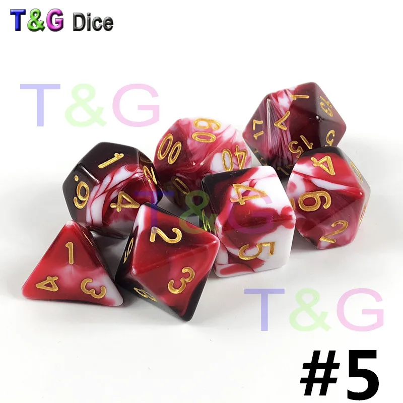 Brand New Doubled Color Dice 20 Different Set D4-D20 for DND RPG Portable Board Game As Gift