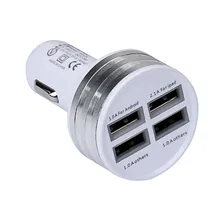 Автомобильный Универсальный 12V 5.1A 4 порта USB DC зарядное устройство адаптер для смартфона gps