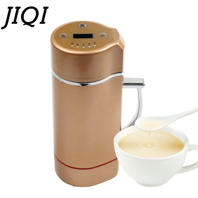 JIQI Mini Automatic Soymilk Grinding Machine Soya bean Milk Maker Electric Portable Grain Beans