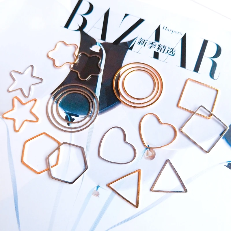 

DIY earpiece accessories copper ring minimalist geometric triangular square pendant hand-set DIY 20 pieces